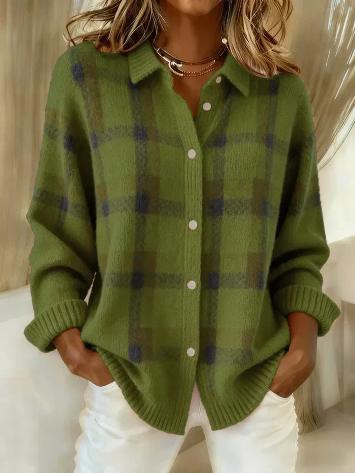 Claire | Sweter w Kontrastową Kratę Retro
