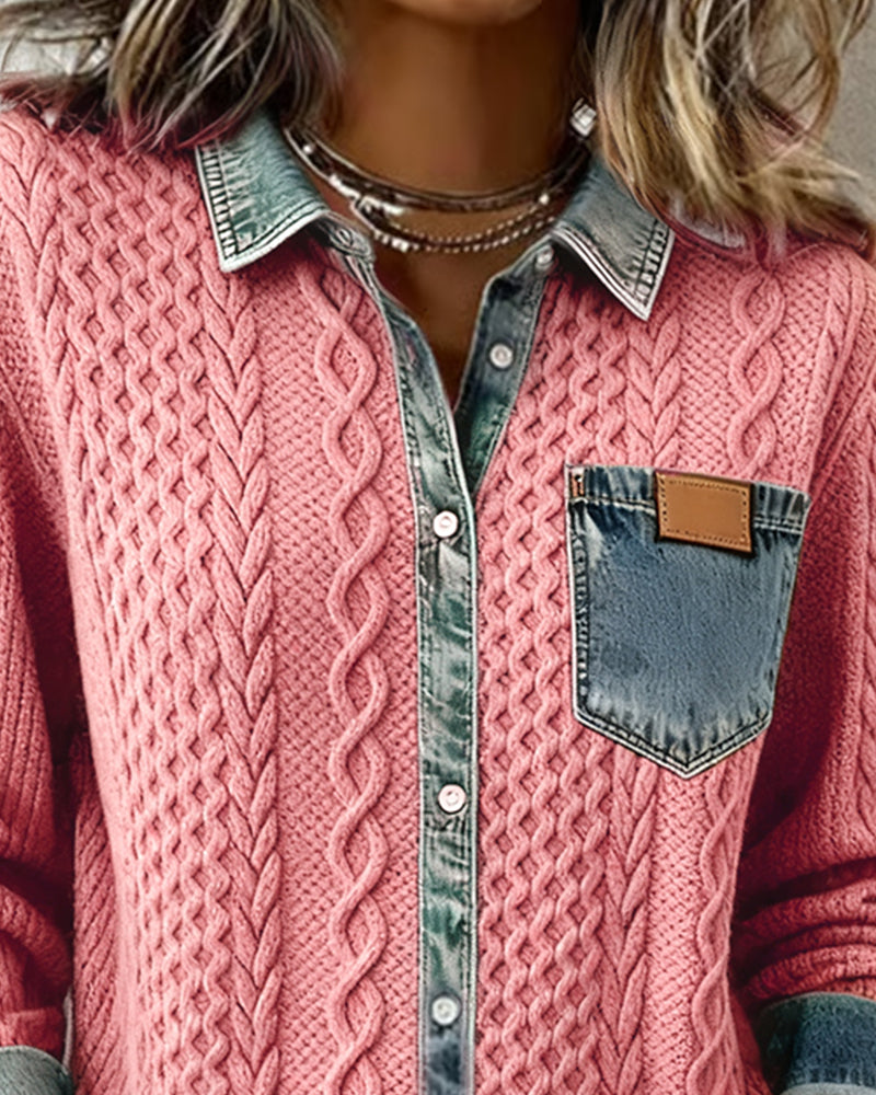 Juliane | Koszula Jeansowa Patchwork