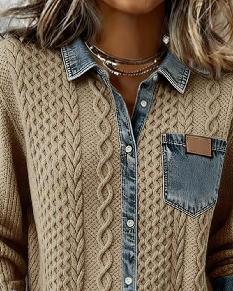 Juliane | Koszula Jeansowa Patchwork