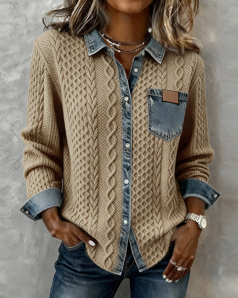 Juliane | Koszula Jeansowa Patchwork
