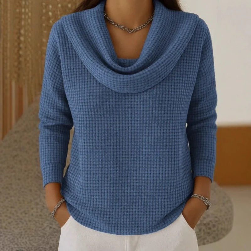Dahlia | Teksturowany Sweter z Kołnierzem