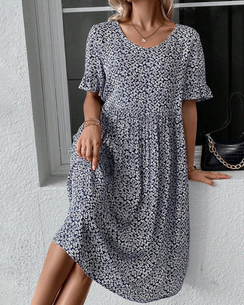 Moya | Elegancka Sukienka Midi w Kwiaty