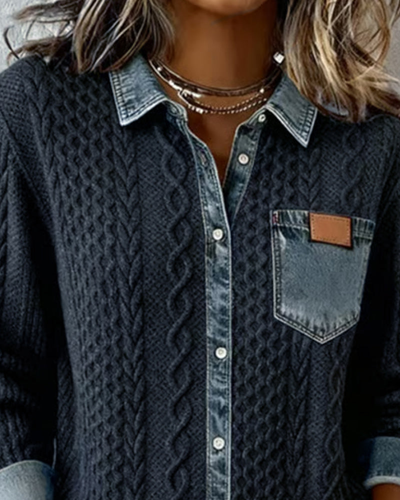 Juliane | Koszula Jeansowa Patchwork