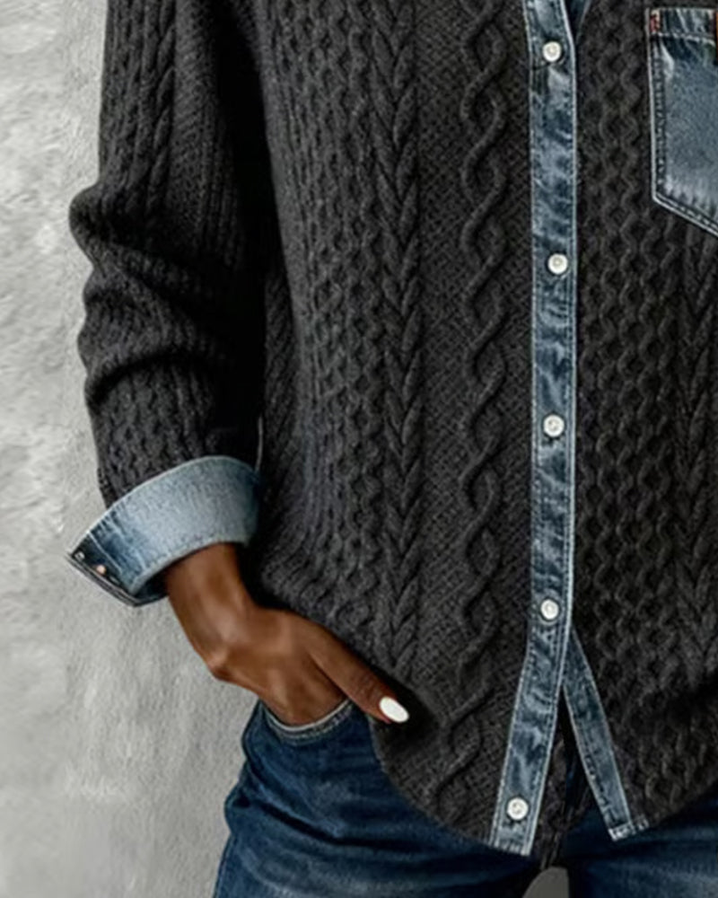 Juliane | Koszula Jeansowa Patchwork