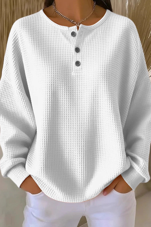 Livia | Henley z Dzianiny Waflowej