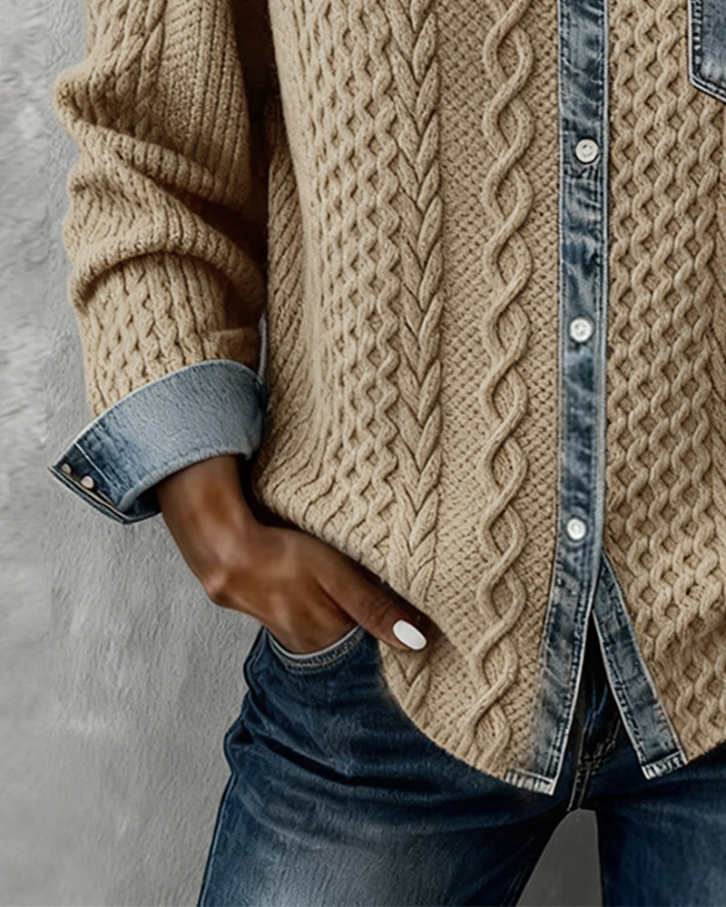 Juliane | Koszula Jeansowa Patchwork