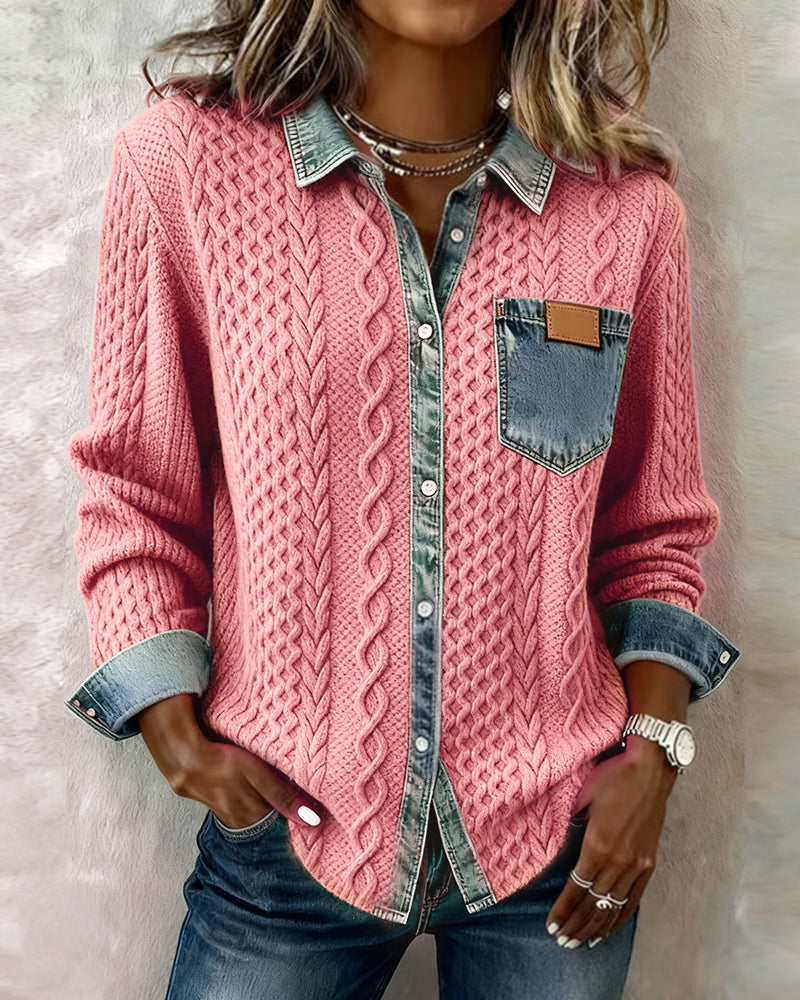 Juliane | Koszula Jeansowa Patchwork