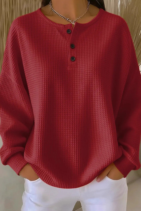 Livia | Henley z Dzianiny Waflowej