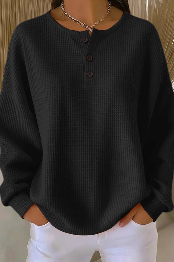 Livia | Henley z Dzianiny Waflowej