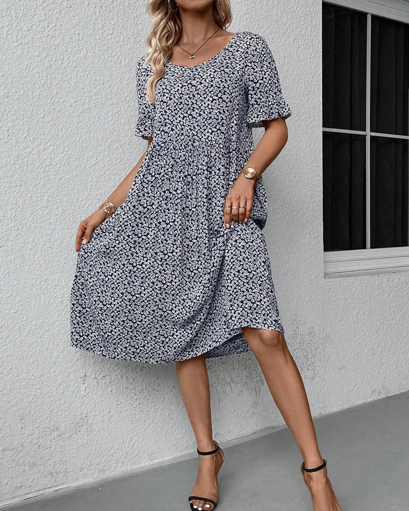 Moya | Elegancka Sukienka Midi w Kwiaty
