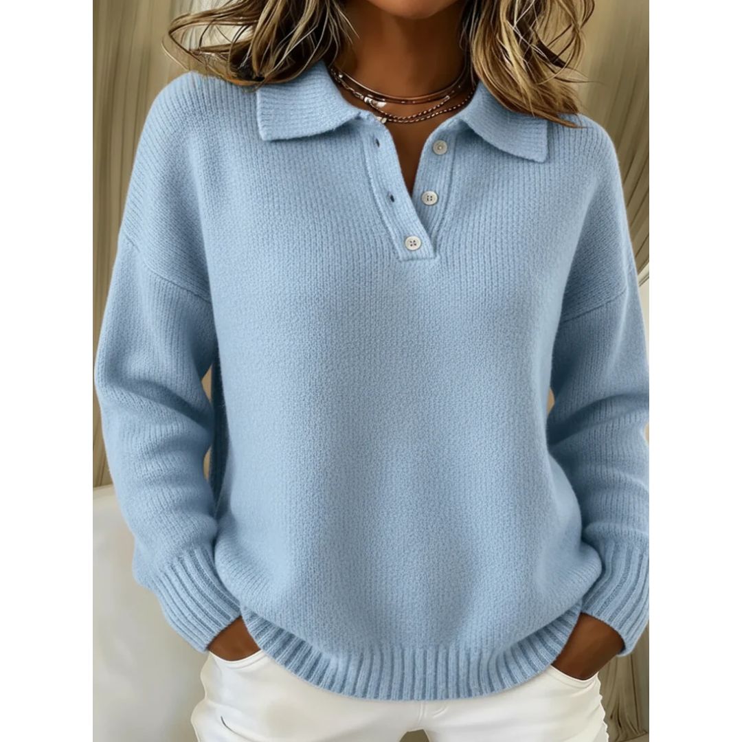 Harriet | Sweter Polo z Miękkiej Dzianiny