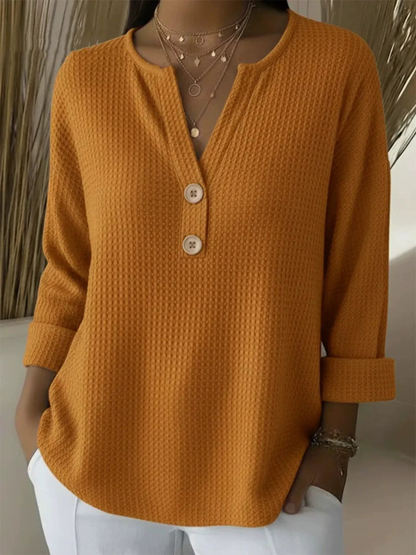Mirabell | Teksturowany Sweter z Guzikami